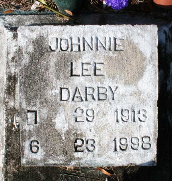 Johnnie Lee Darby Gravestone Photo