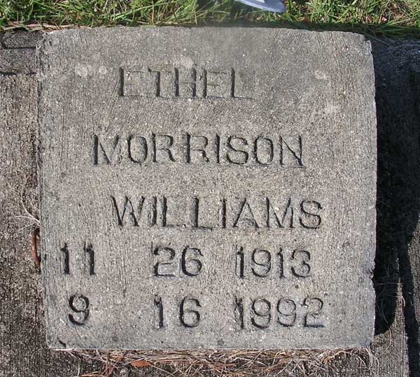 Ethel Morrison Williams Gravestone Photo