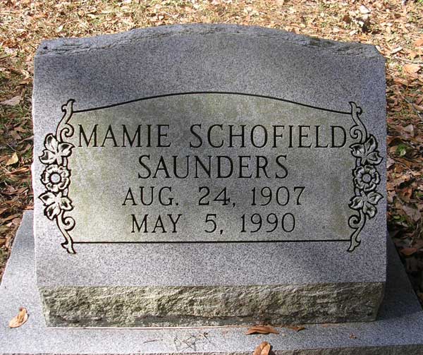 Mamie Schofield Saunders Gravestone Photo