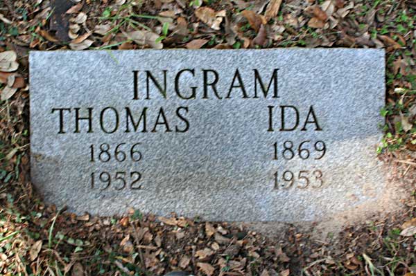 Thomas & Ida Ingram Gravestone Photo