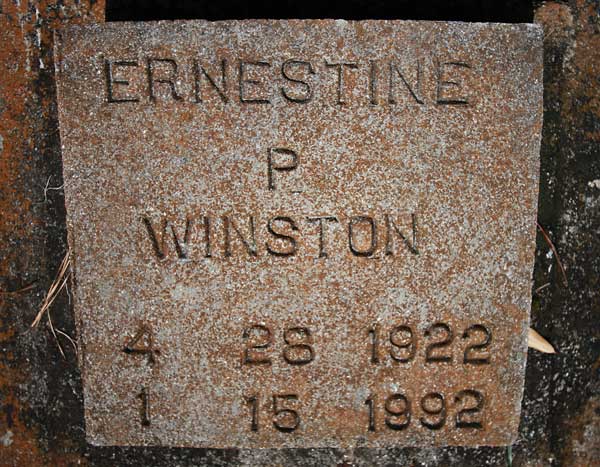 Ernestine P Winston Gravestone Photo