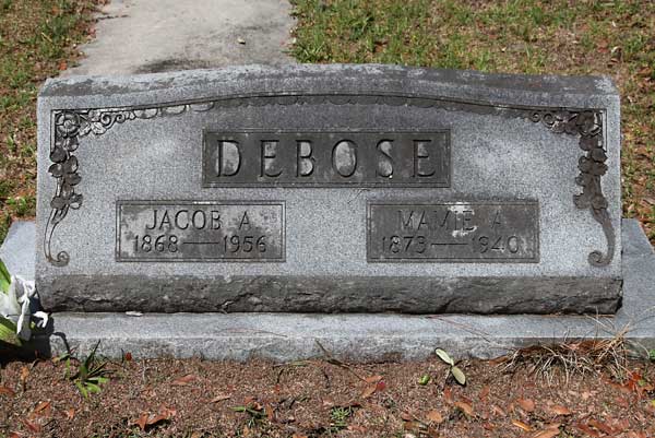 Jacob A. & Maie A. DeBose Gravestone Photo