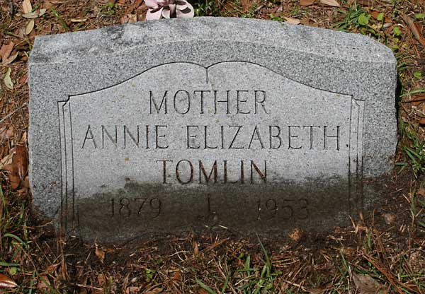 Annie Elizabeth Tomlin Gravestone Photo