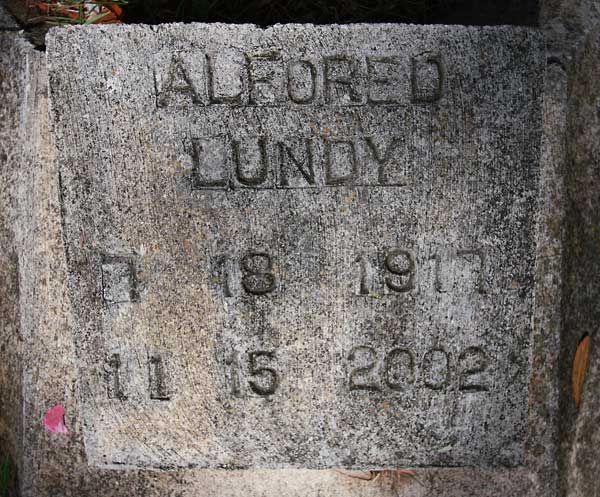 Alfored Lundy Gravestone Photo