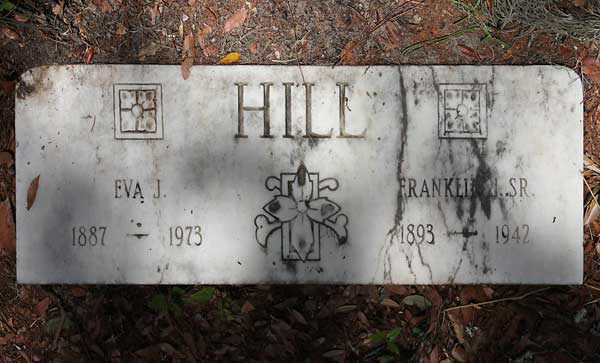 Eva J & Franklin J. Sr. Hill Gravestone Photo
