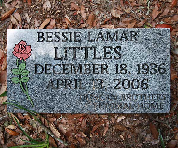 Bessie Lamar Littles Gravestone Photo