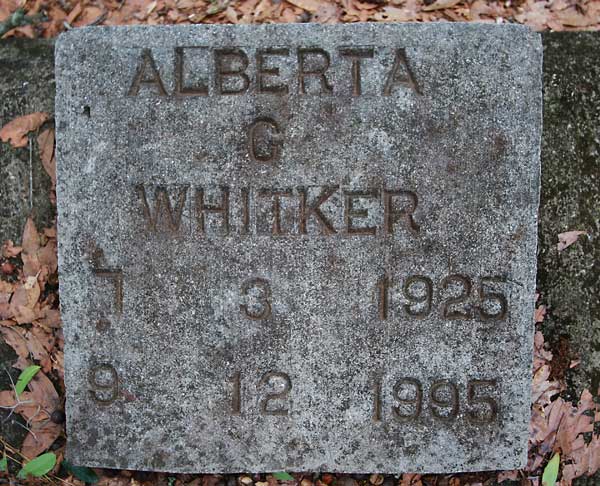 Alberta G. Whitker Gravestone Photo
