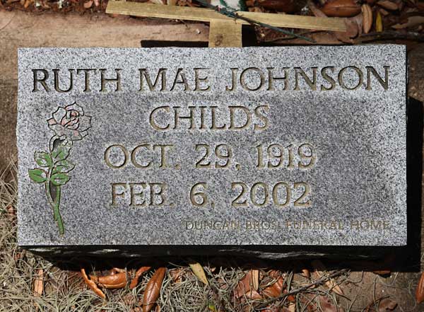 Ruth Mae Johnson Childs Gravestone Photo