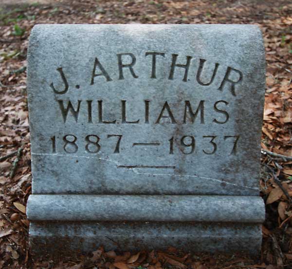 J. Arthur Williams Gravestone Photo