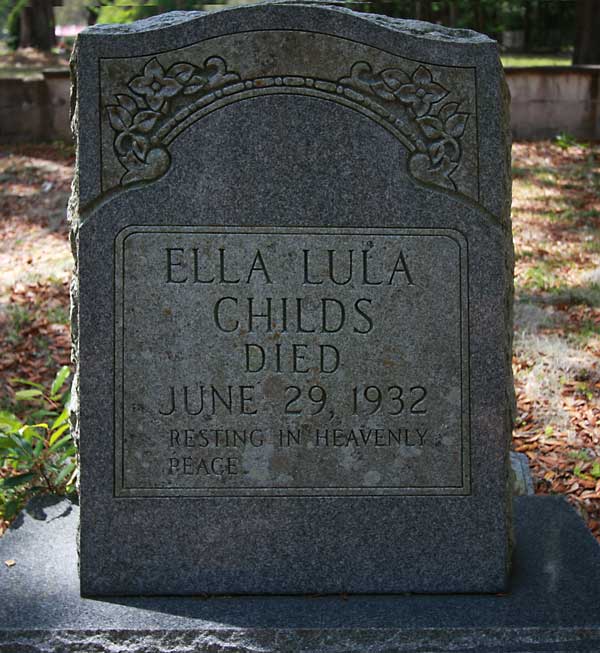 Ella Lula Childs Gravestone Photo
