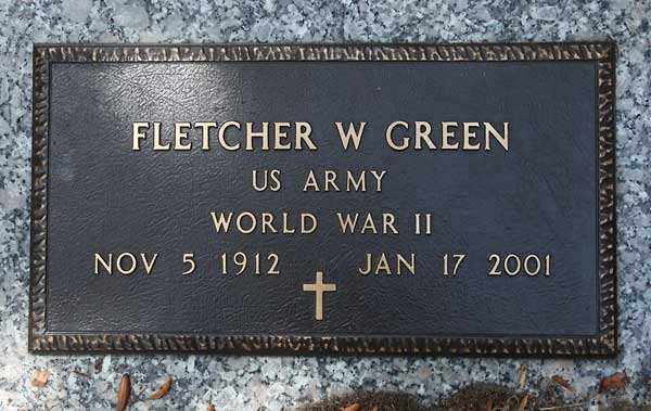 Fletcher W. Green Gravestone Photo