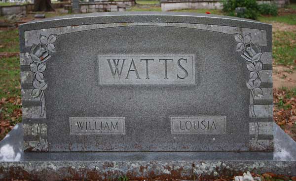 William & Lousia Watts Gravestone Photo
