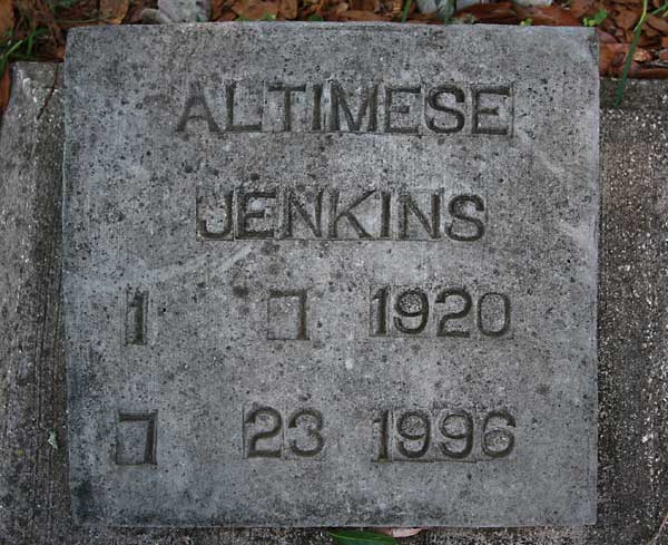 Altimese Jenkins Gravestone Photo