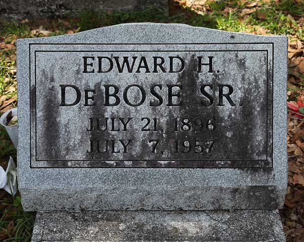 Edward H. DeBose Gravestone Photo