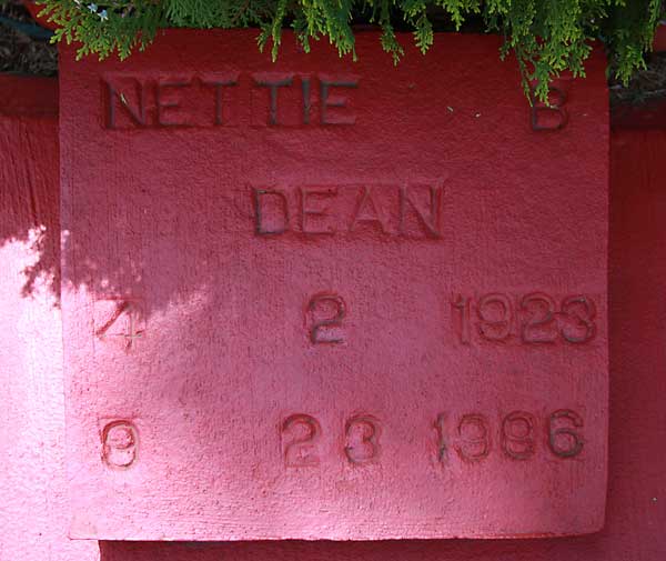 Nettie Dean Gravestone Photo