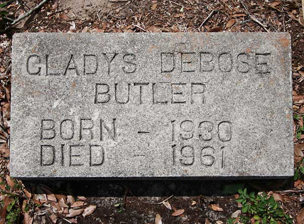 Gladys DeBose Butler Gravestone Photo