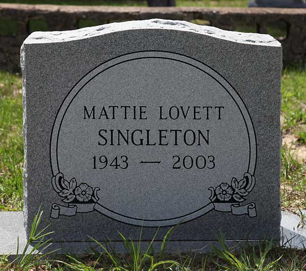 Mattie Lovett Singleton Gravestone Photo