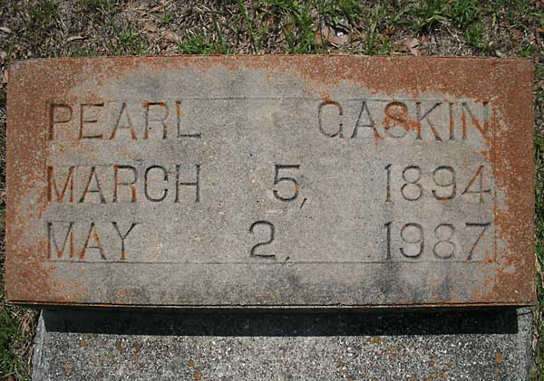 Pearl Gaskin Gravestone Photo