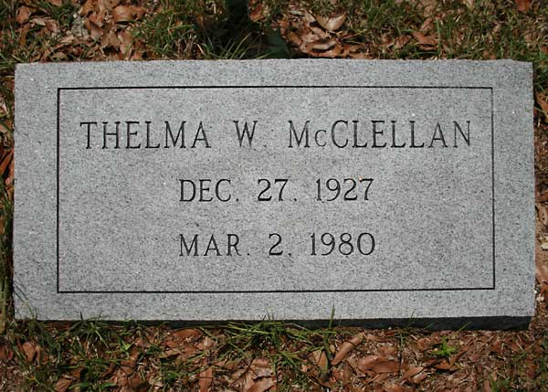 Thelma W. McClellan Gravestone Photo