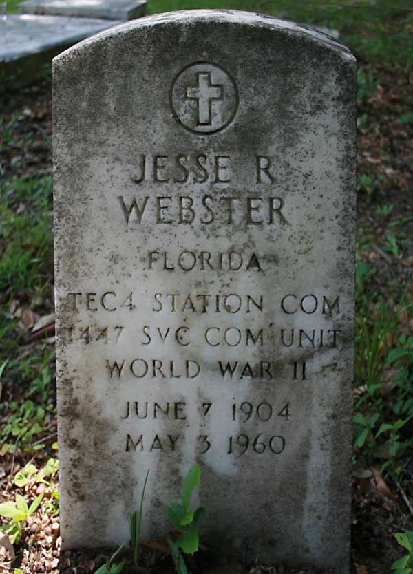 Jesse R. Webster Gravestone Photo