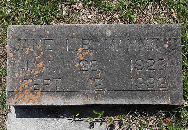 Jane L. B. Manning Gravestone Photo