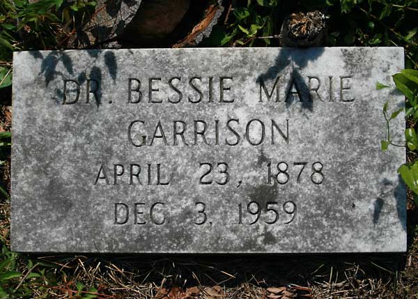Dr. Bessie Marie Garrison Gravestone Photo