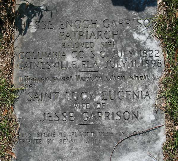 Jesse Enoch & Lucy Eugenia Garrison Gravestone Photo
