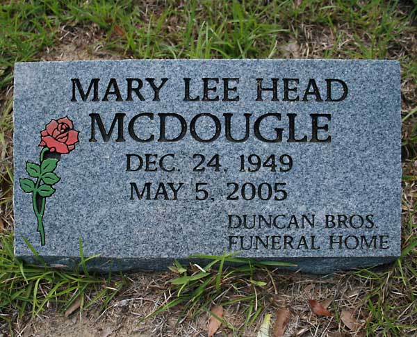 Mary Lee Head McDougle Gravestone Photo