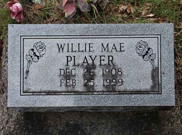 Willie Mae Player Gravestone Photo