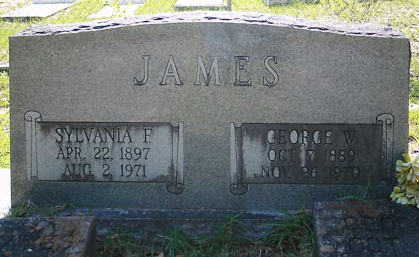 Sylvania F. & George W. James Gravestone Photo