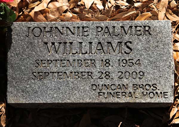 Johnnie Palmer Williams Gravestone Photo