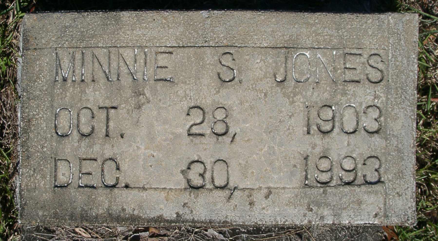 Minnie S. Jones Gravestone Photo