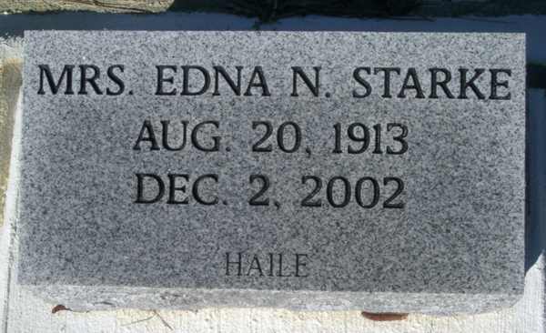 Edna N. Starke Gravestone Photo