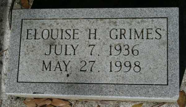 Elouise H. Grimes Gravestone Photo