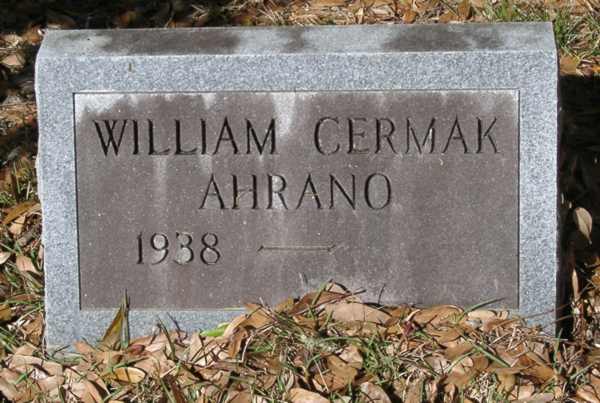 William Cermak Ahrano Gravestone Photo