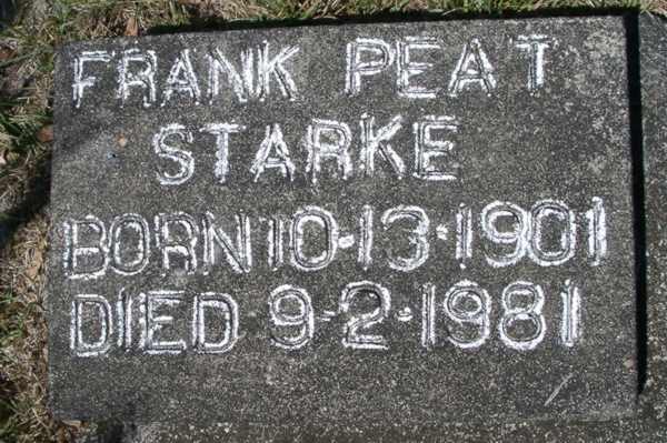 Frank Peat Starke Gravestone Photo