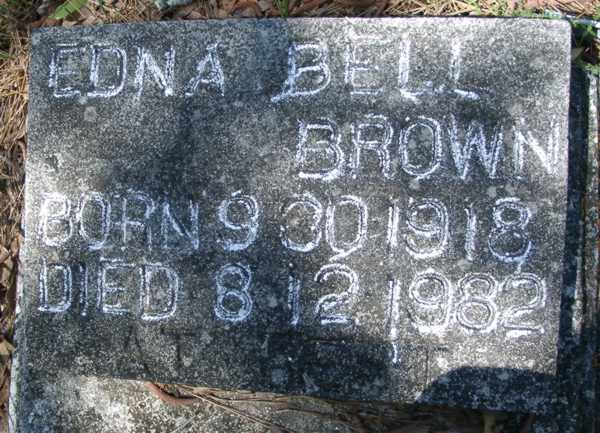 Edna Bell Brown Gravestone Photo