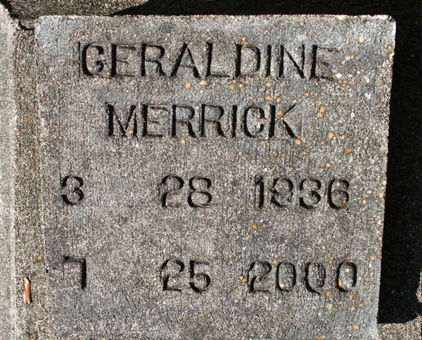 GERALDINE MERRICK Gravestone Photo