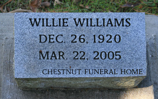 WILLIE GRANT WILLIAMS Gravestone Photo