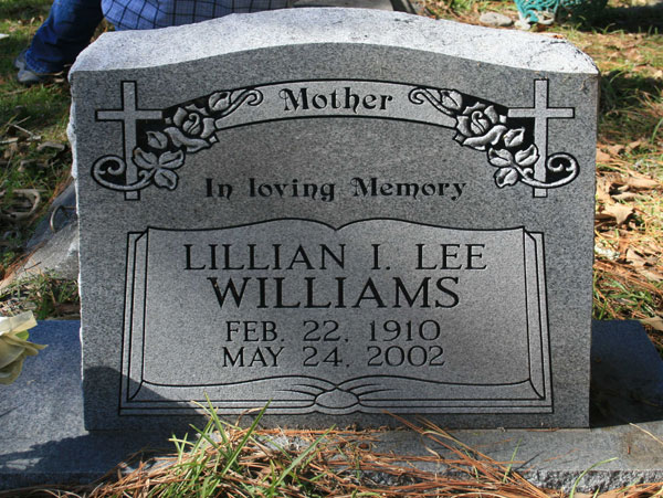 LILLIAN I. LEE WILLIAMS Gravestone Photo