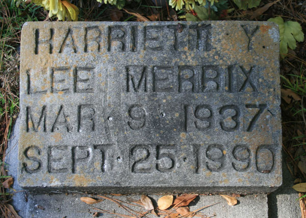 HARRIETT Y. MERRIX-LEE Gravestone Photo