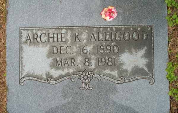Archie K. Alligood Gravestone Photo