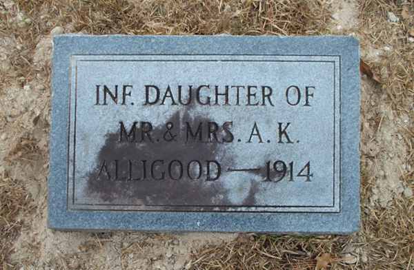 Infant Daughter Alligood Gravestone Photo