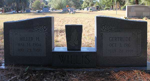 Miller H. & Gertrude Willis Gravestone Photo