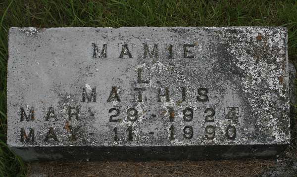 Mamie L. Mathis Gravestone Photo