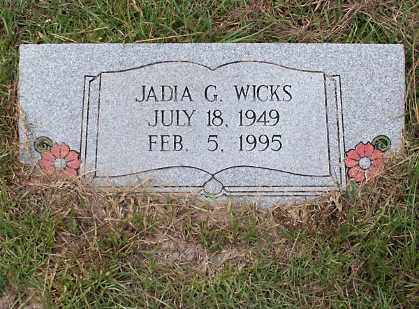Jadia G. Wicks Gravestone Photo