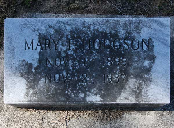 Mary F. Hodgson Gravestone Photo