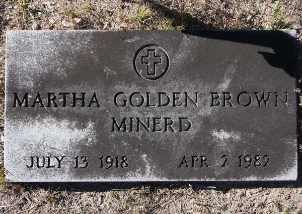 Martha Golden Brown Minerd Gravestone Photo