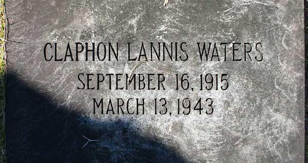 Claphon Lannis Waters Gravestone Photo
