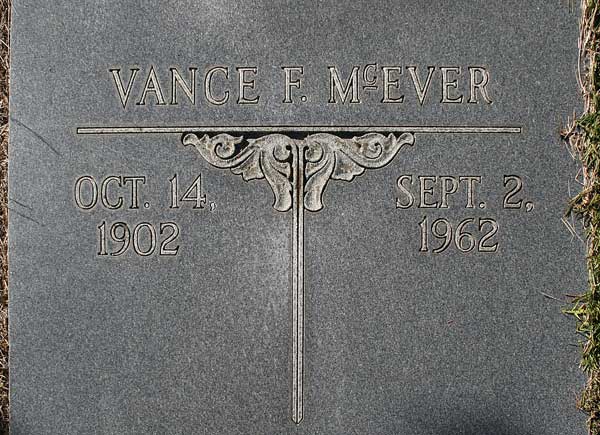 Vance F. McEver Gravestone Photo